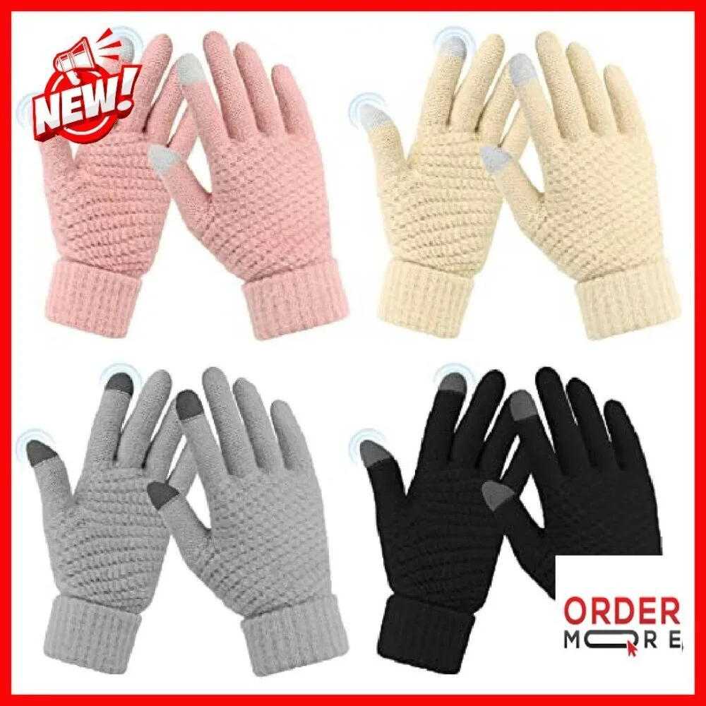 Women's Winter Touchscreen Gloves 4-Pair Set Cold Weather Mittens